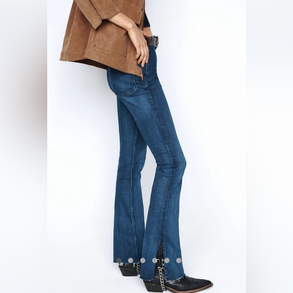 We The Free Level Up slit Slim Leg Jeans in Dark Blue